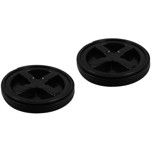 2Pcs Lightweight Black Water Bottle Caps Reusable Leak-Resistant PP 2