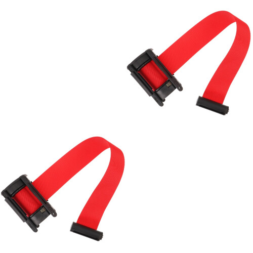 2Pcs Red Retractable Rope Safety Barriers Durable Plastic Cloth Belt 1