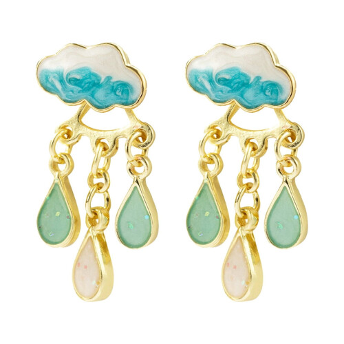 Cloud Rain Stud Earrings Freshwater Drop Jewelry 1