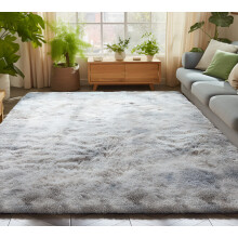 (200cm x 290cm (6ft 8" x 9ft 7")., Silver Tye Dye) Non Slip Rug Area Rug Living Room Bed Room