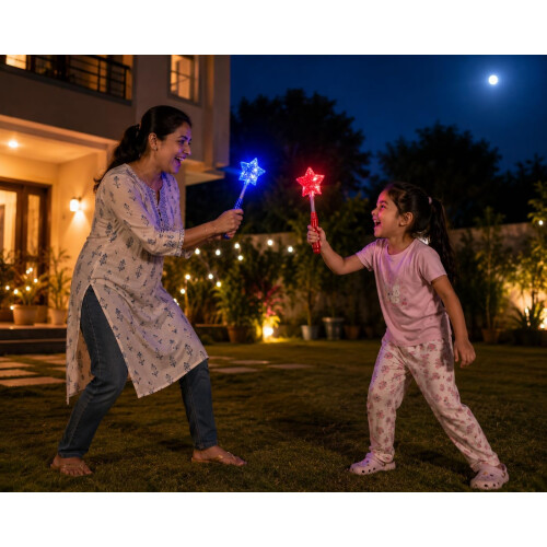 2PCS LED Star Magic Wand Set for Kids Blue Red 1