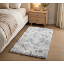 (60cm x 110cm (2ft x 3ft 7")., Silver Tye Dye) Non Slip Rug  Area Rug Living Room Bed Room