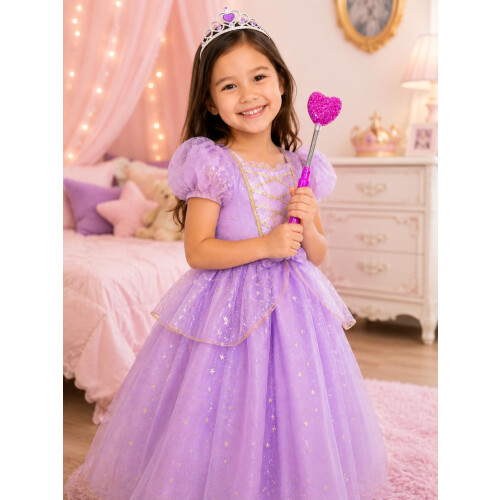 3PCS Purple LED Heart Magic Wand Kids 1