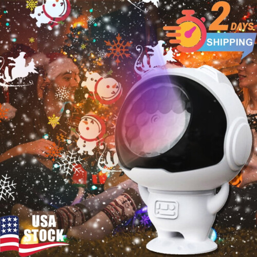 Projetor de luz natalina com tema de astronauta – Floco de neve e boneco de neve 1