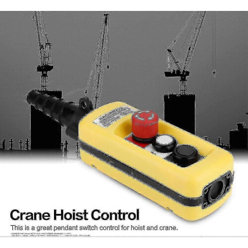 Crane Hoisting Control Switch, Xac-a2713 Suspension Hoisting Controller With Chain Crane Push Button Switch With Emergency Stop (2 Buttons) 2