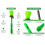 3PCS Green LED Rose Magic Wand Kids Set 30cm 6