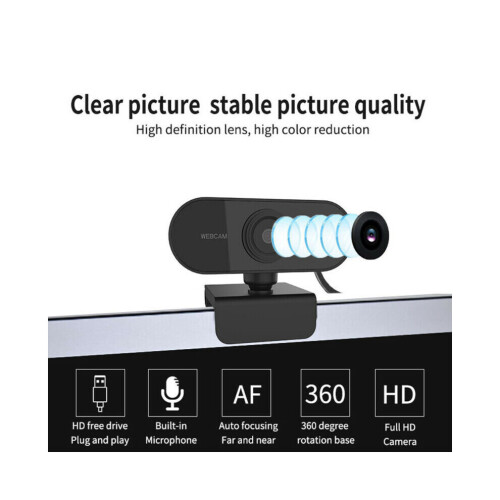 Full HD 1080P Webcam With Microphone Streaming Camera For Windows PC Laptop 2
