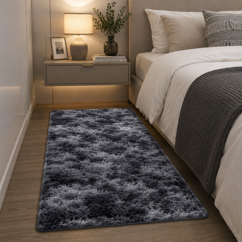 Oxford Homeware (80Cm X 150Cm (2Ft 8" X 5Ft)., Charcoal Black) Non Slip Rug Area Rug Living Room Bed Room Black,Grey