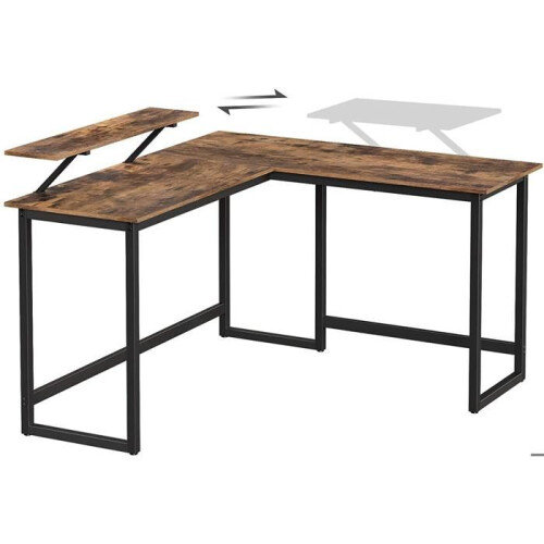 Bureau en forme de L table d’angle avec support d’écran pour étudier jouer travailler gain 1