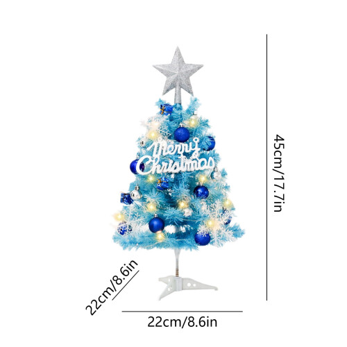 Mini blue Christmas tree desktop decoration 2