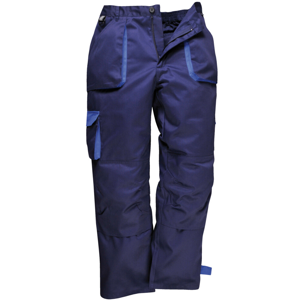 (L, Navy) Portwest Mens Contrast Workwear Trousers (Tx11) / Pants 5055805347138
