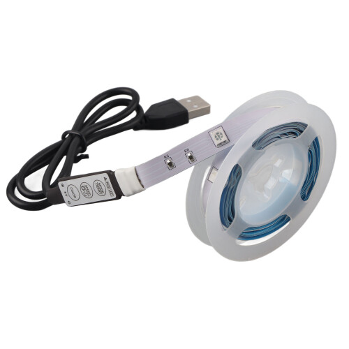 RGB LED-stribelys 5V USB-drevet med 3-knaps controller 1