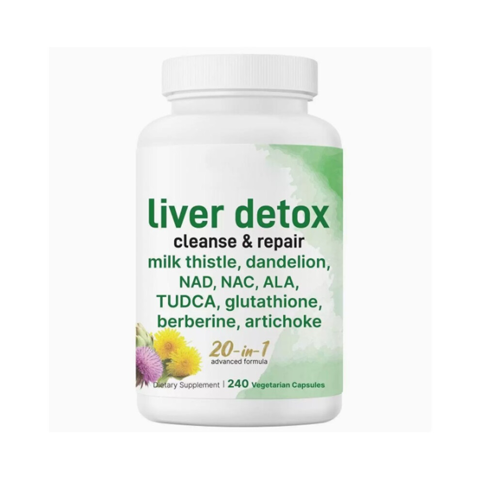 (1PC) Cleanse, Liver 240 Veggie Soft Capsules|20-in-1 UPGRADE Complex Liver Cleanse