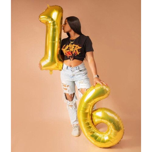 Balon Numărul 6 De Aur 40 Inch 2