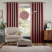 (66" x 72" In, Blush Pink) 100% Blackout Ringtop Curtains- 260GSM Thick Linen Curtains 3 Layers Light Blocking Technology
