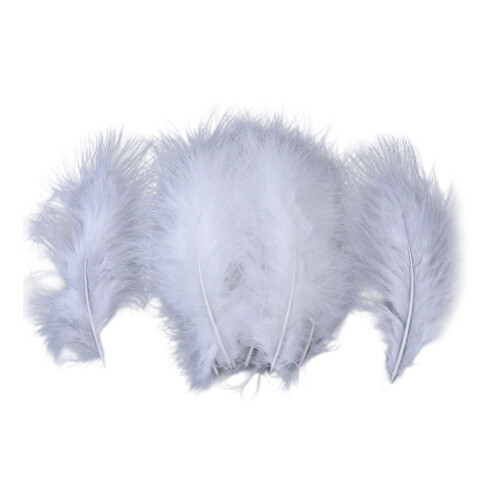100Pcs Soft Natural Feather 15-20CM Length Colored-White