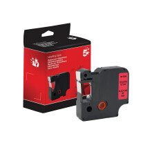 5 Star Non-OEM Replacement for Dymo 45017 Black on Red 12mm x 7m FS671729