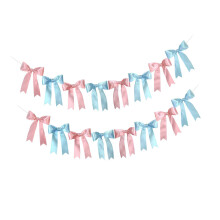 Fascinating Pink Blue Bowknot Banners To-Mixed color two piec