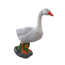 Playful Resin Duck Artwork With Flower Holder Great As Rural Or