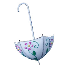 Decorative Iron Hanging Planter Unique Umbrella Shape Flower