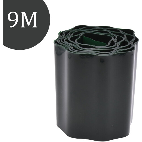 Flexible Plastic Lawn Edging Border 9m Green Garden Grass Edge Roll