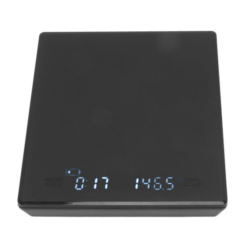 Balanza electrónica para café, negra, precisión de 0,3 g, carga USB. 2