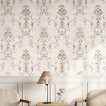 Vintage Non-Pasted Non-Woven Damask 3D Embossed Wallpaper Roll