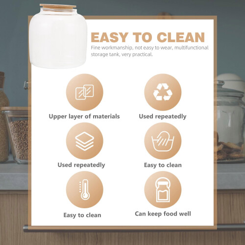 Tarro de cristal para guardar té con tapa de madera, 1000 ml. 2