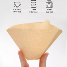 Kumdkd 50-Pack Unbleached Coffee Filters #4 Cone - Thickened Fan-Fold Paper for Pour Over/Drip Makers (Chemex/Hario Compatible)