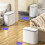 Small Bathroom Trash Can with Lid Press Top Odor-Sealing 5