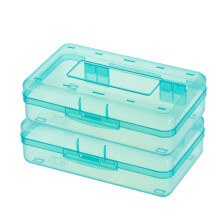 Clear Plastic Pencil Box, Large Capacity, Snap-Tight Lid, Stackable, Compatible with Office/School Supplies