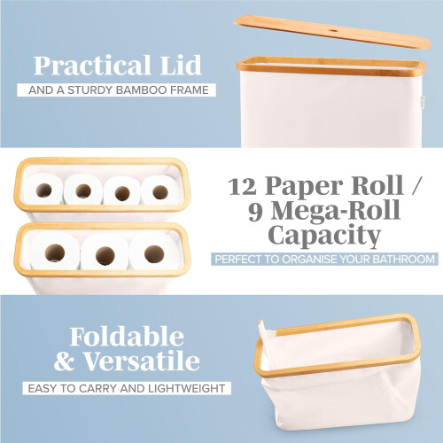 Toiletpapieropbergmand Beige 12 rollen 1