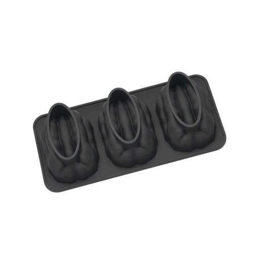 3 Cavities Nut Silicone Chocolate Mold For Mousses-Black