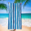 Extra grote gestreepte strandhanddoek 140x70cm 4