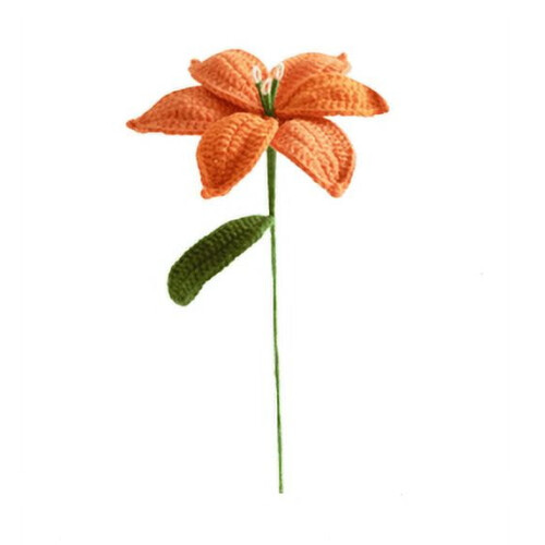 Buquê de lírios de crochê laranja – Flor artificial 1