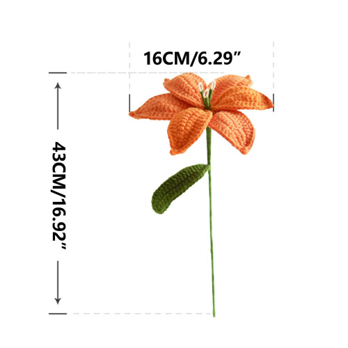 Buquê de lírios de crochê laranja – Flor artificial 2