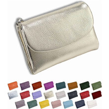 Unisex Pebble Leather Wallet – Genuine Leather Coin Purse, Card & Cash Holder for Women & Men