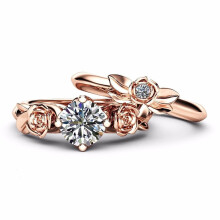 Christmas Gifts Mother's Day Gifts Rings for Women Valentine's Day Gifts 2PC Ring Bridal Zircon Elegant Engagement Wedding Band Ring Set