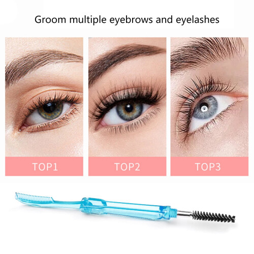 Cepillo plegable de doble cabezal para cejas y pestañas 1