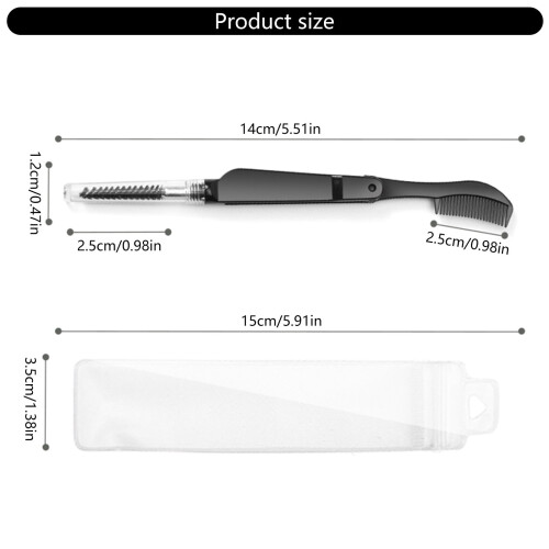 Cepillo plegable de doble cabezal para cejas y pestañas 2