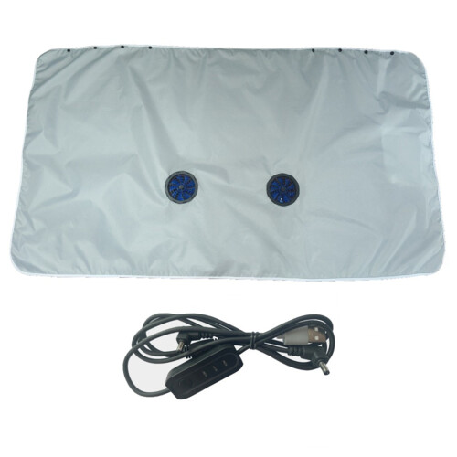 Breathable Polyester Coolings Blanket With USB Power-Light Grey