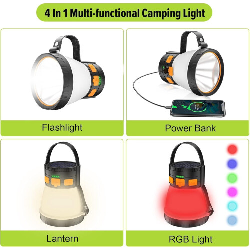 LED Camping Flashlight 1500LM Rechargeable 4-Pack 2