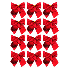 Mini Christmas Tree Bows Red 2.36 Inch 12 Pcs