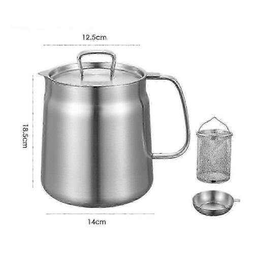 5L Deep Frying Oil Filter Pot with Removable Basket 1