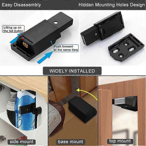 2 Pack Heavy Duty Push Latch Lock Hidden Door Touch Catch Magnet Push Release Drawer Pull Tip 1