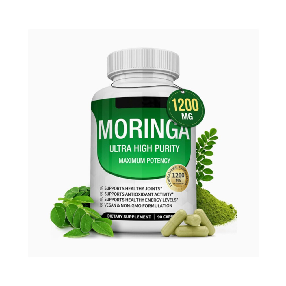 (1bottle) High-Quality 1200mg Moringa Capsules Organic Moringa Powderï¼90 Capsules