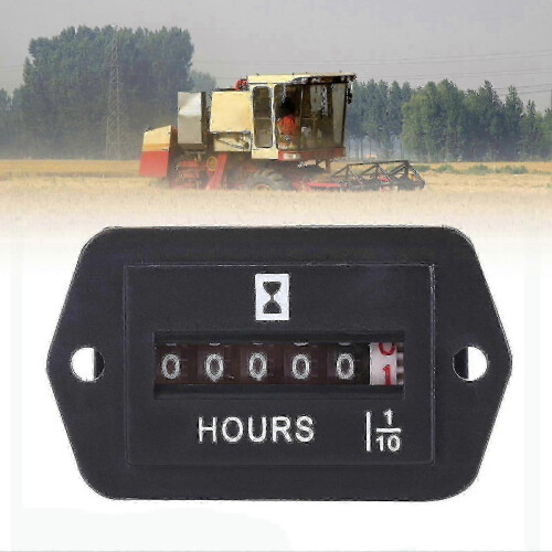 DC 12V-36V Fully Sealed Mechanical Hour Meter, High Accuracy Rectangle Time Counter for Engineering Machinery 1