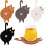 Peeking Cat Crochet Coasters Set of 4 1