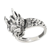 Anillos de dragón punk vintage para hombre, joyería de acero inoxidable de estilo nórdico para fiestas o regalos de Halloween.