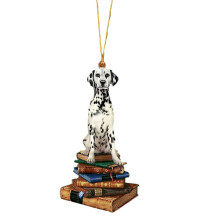 Christmas Tree-Shaped Bookshelf Pendant Ornament, Dog & Sleigh Design, Acrylic Book Lover Gift – Compatible with Christmas Trees
